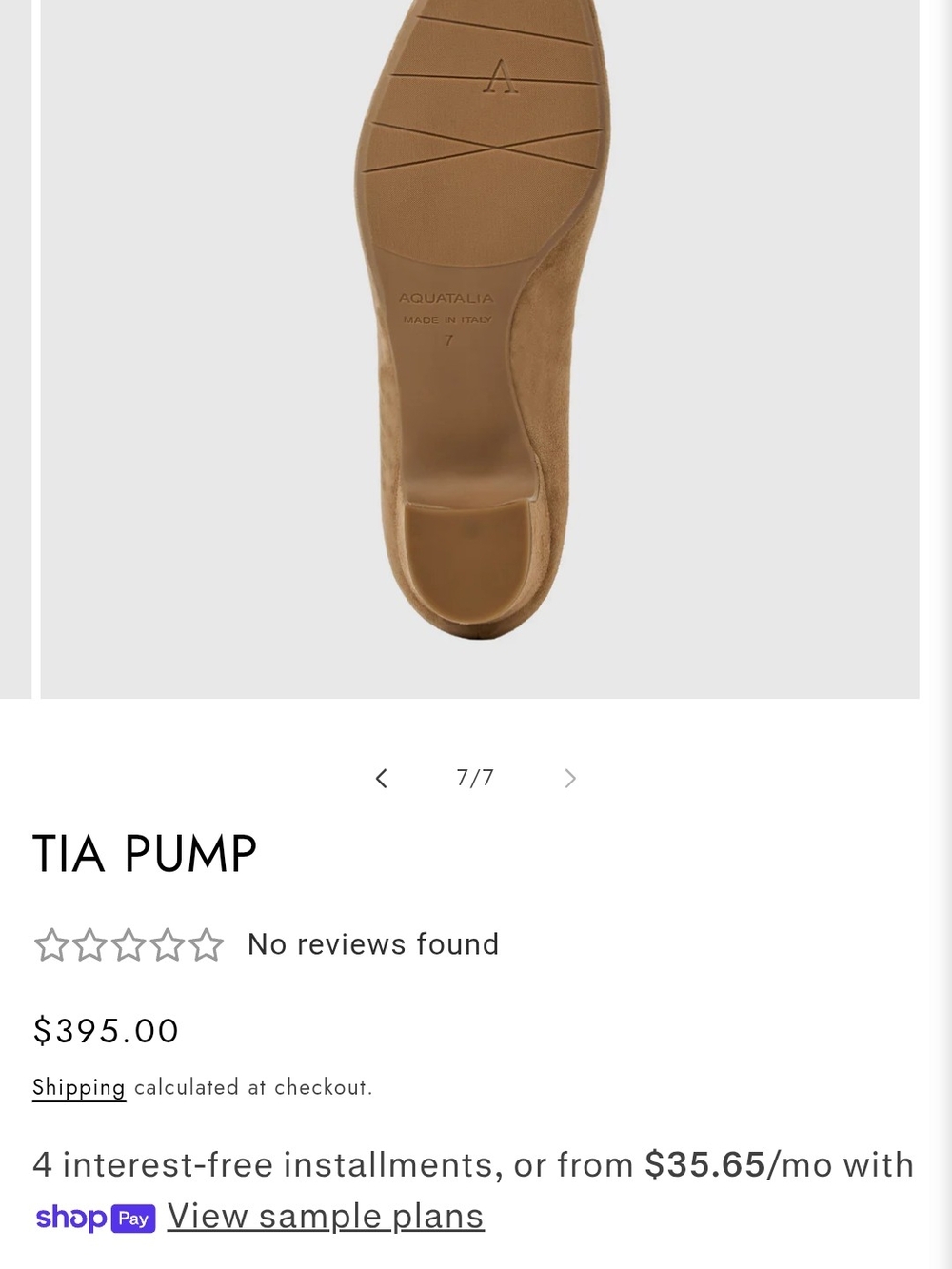Aquatalia Tia Pointed-Toe Pump in Tan Suede